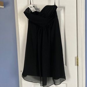 Brand New Strapless Black Chiffon Dress